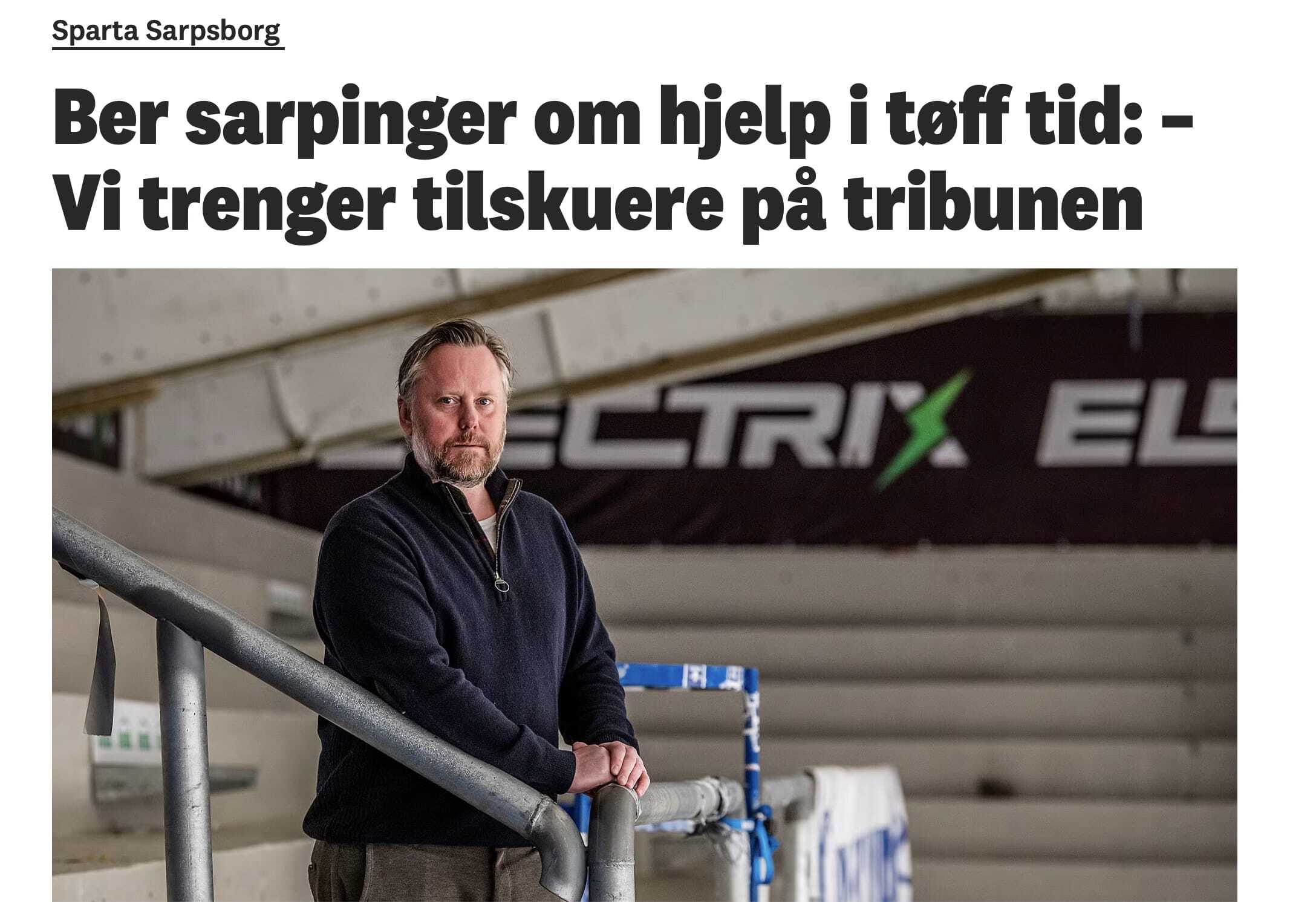 Ber sarpinger om hjelp i tøff tid: – Vi trenger tilskuere på tribunen