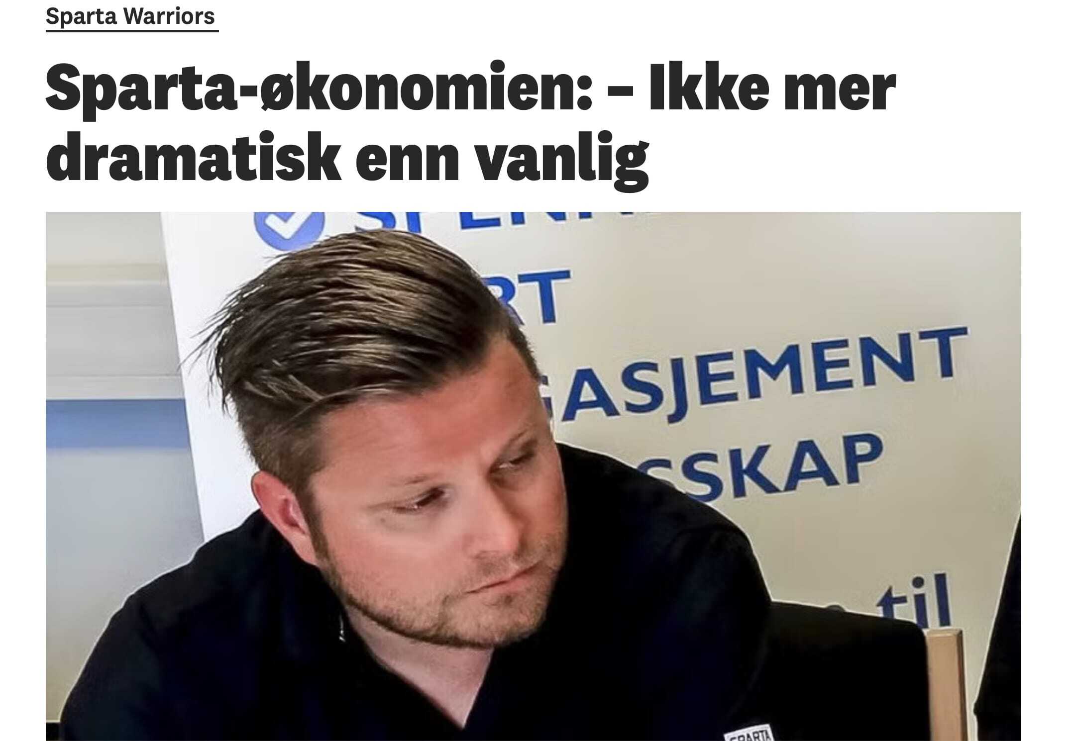 Sparta-økonomien: – Ikke mer dramatisk enn vanlig