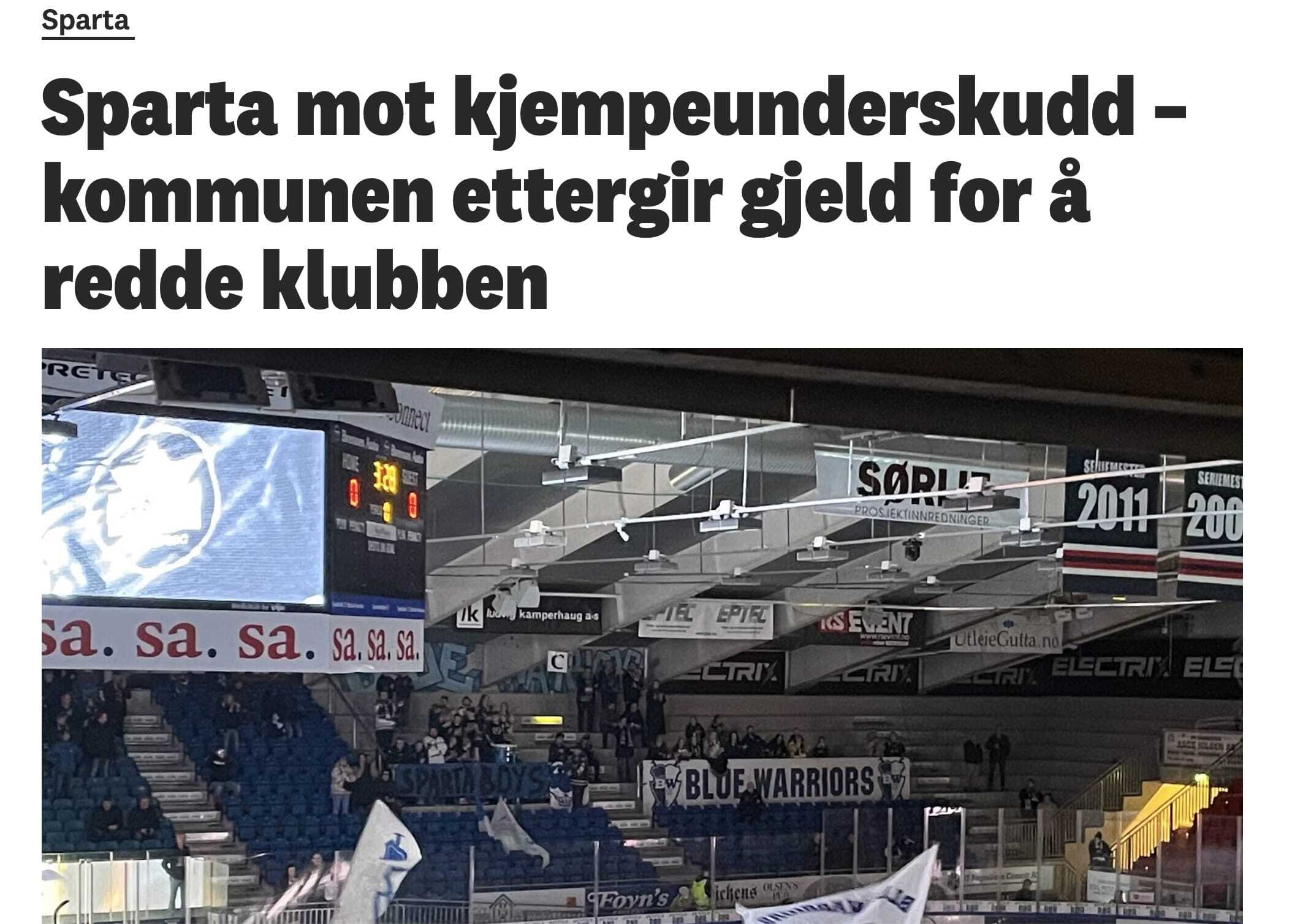 Sparta mot kjempeunderskudd – kommunen ettergir gjeld